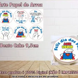 Seis artes circulares com temas para o dia dos pais em fundo claro.