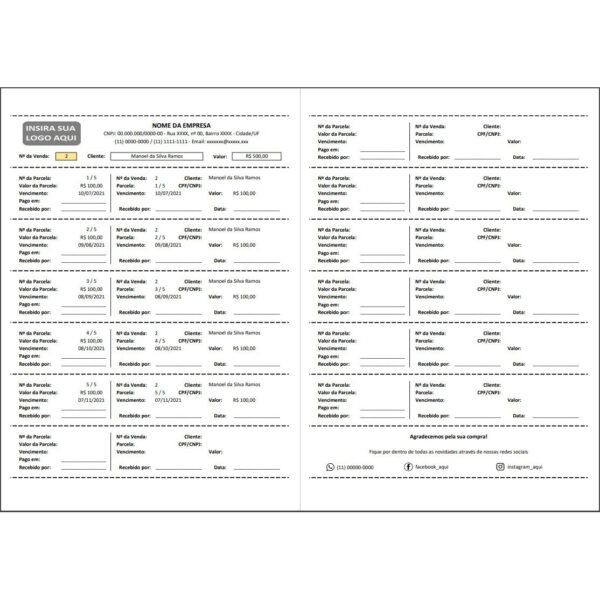 Planilha Controle De Vendas E Recebimentos Parcelados