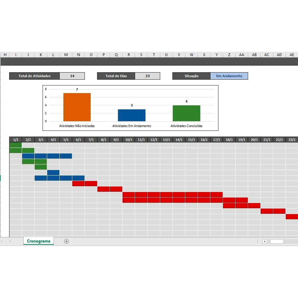 Planilha Cronograma De Atividades Excel Simples Gestão