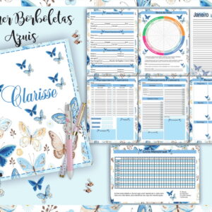 Planner Borboletas Azuis - Arquivo Digital 7 Planner Borboletas Azuis - Arquivo Digital