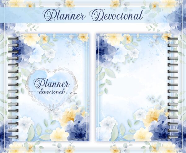 Planner Devocional Azul + Arte para Caneca