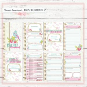 Planner Devocional Flor e Passarinho