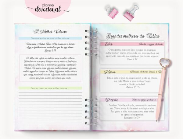 Planner Devocional "Seja Forte e Corajoso"