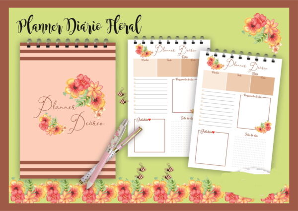 Planner Diário Floral