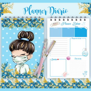 Planner Diário Nossos Heróis Corona - Azul 2 Planner Diário Nossos Heróis Corona - Azul