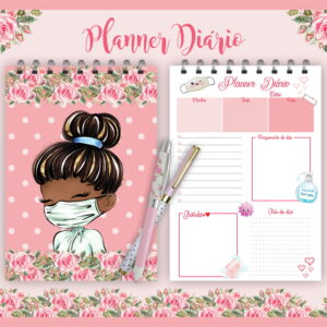 Planner Diário Nossos Heróis Corona - Rosa