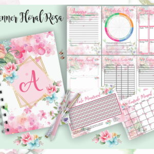Planner Floral Rosa - Arquivo Digital