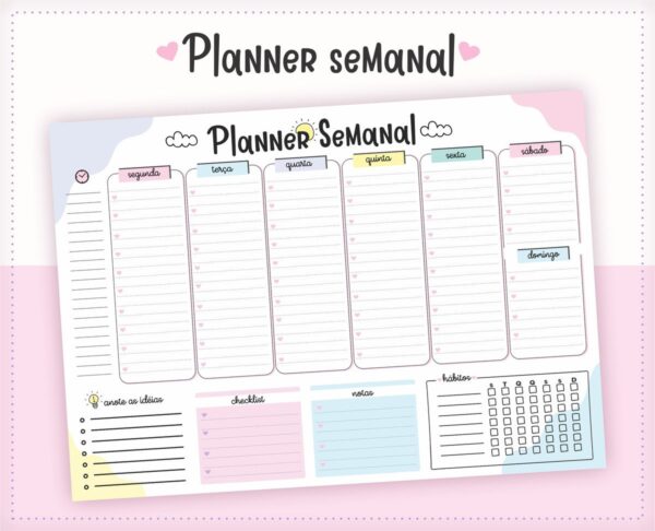 Planner Semanal De Mesa
