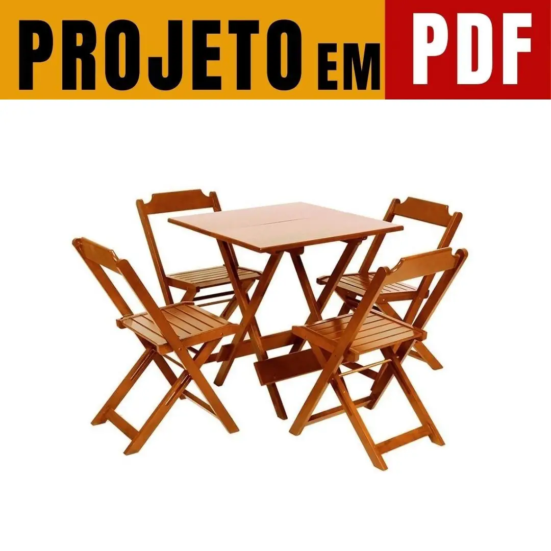 Projeto Mesa e Cadeira de Madeira Dobrável para Bar em PDF 1 Projeto Mesa E Cadeira De Madeira Dobravel Para Bar Em Pdf 8