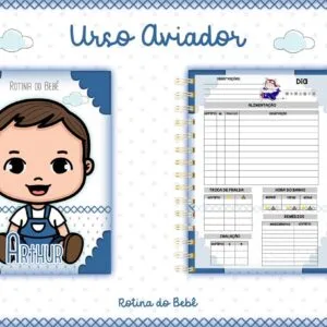 Rotina do Bebê Ursinho Aviador Menino 5 Rotina do Bebê Ursinho Aviador Menino