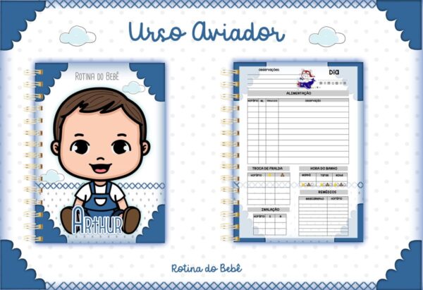 Rotina do Bebê Ursinho Aviador Menino