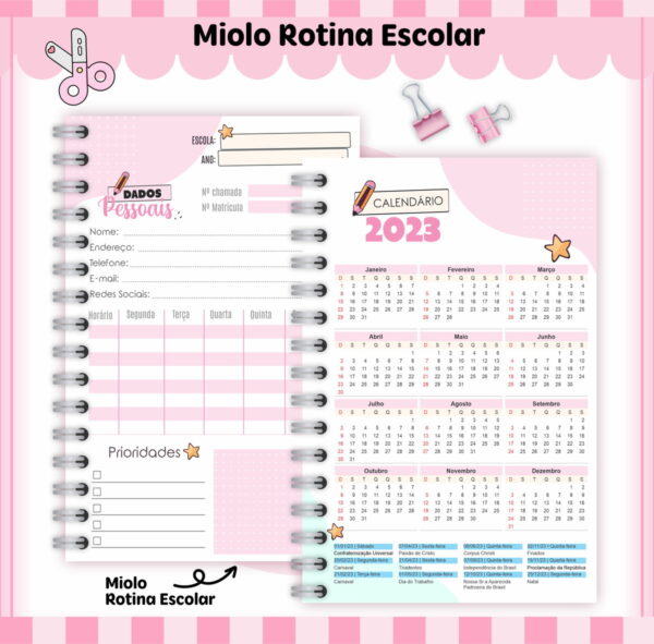 Rotina Escolar Menina
