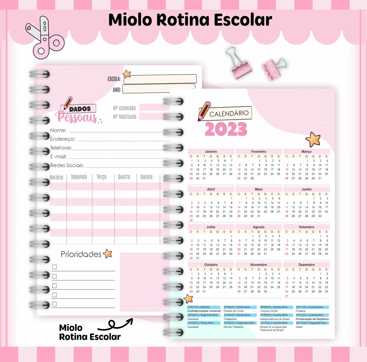 Rotina Escolar Menina