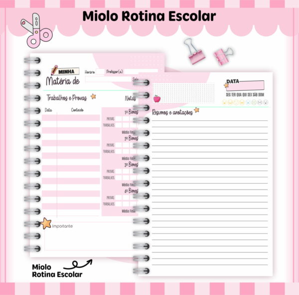 Rotina Escolar Menina