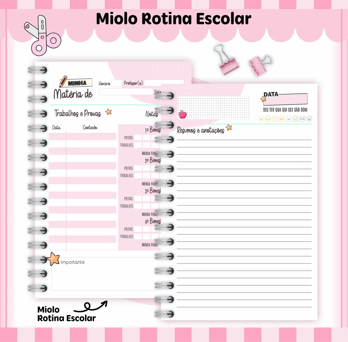 Rotina Escolar Menina