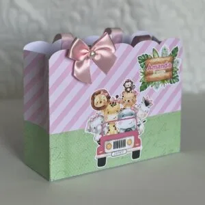 Sacolinha Infantil Safari Rosa 13 Sacolinha Infantil Safari Rosa