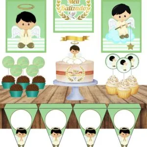 Só um bolinho Batizado Verde