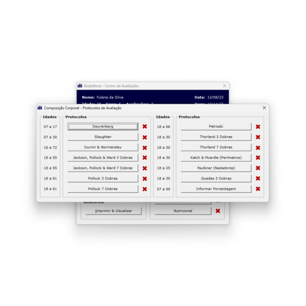 Software Avaliação Física Body Move Personal Trainer