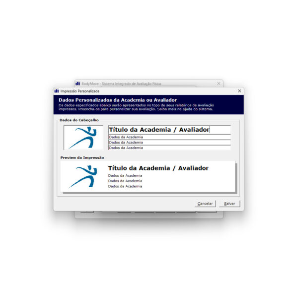 Software Avaliação Física Body Move Personal Trainer
