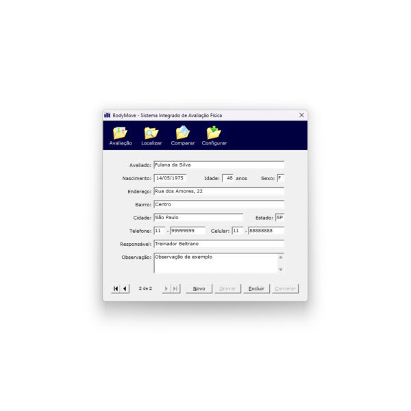 Software Avaliação Física Body Move Personal Trainer