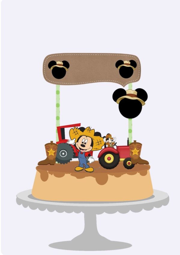 Topo Bolo Mickey Fazendinha