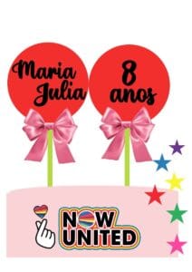 Topo de Bolo Ballon Cake Now United