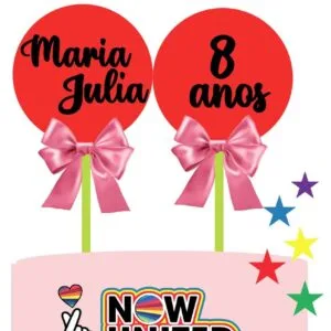 Topo de Bolo Ballon Cake Now United 25 Topo de Bolo Ballon Cake Now United