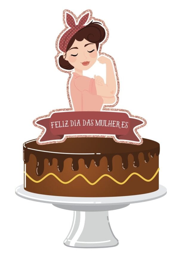 Topo de Bolo Dia das Mulheres Mod2