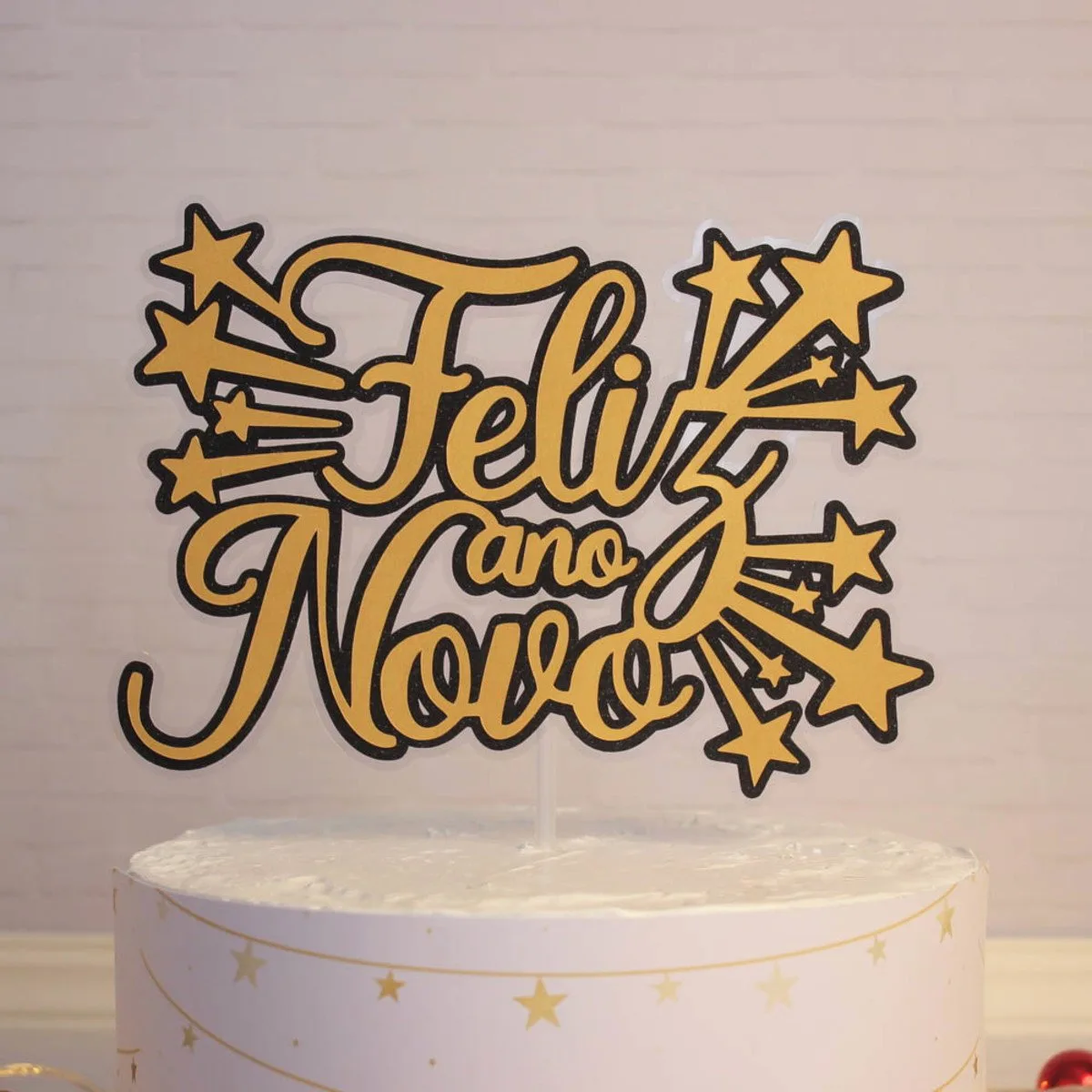 Topo de Bolo Feliz Ano Novo 1 Topo de Bolo Feliz Ano Novo