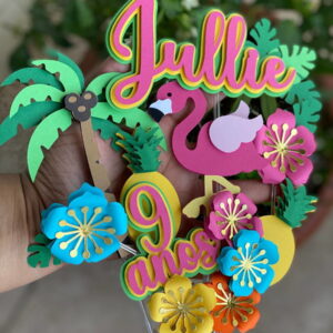 Topo de Bolo Flamingo Camadas - Arquivo Digital 17 Topo de Bolo Flamingo Camadas - Arquivo Digital