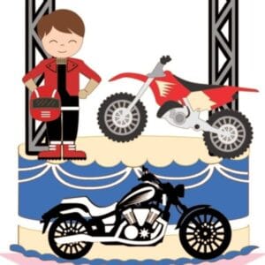 Topo de Bolo Motociclista
