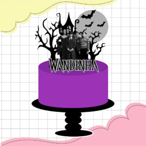 Topo de Bolo Wandinha - Arquivo Digital 6 Topo de Bolo Wandinha - Arquivo Digital